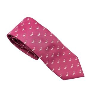 Jos A Bank Heritage Collection Pink Silk Whale‎ Pattern Necktie